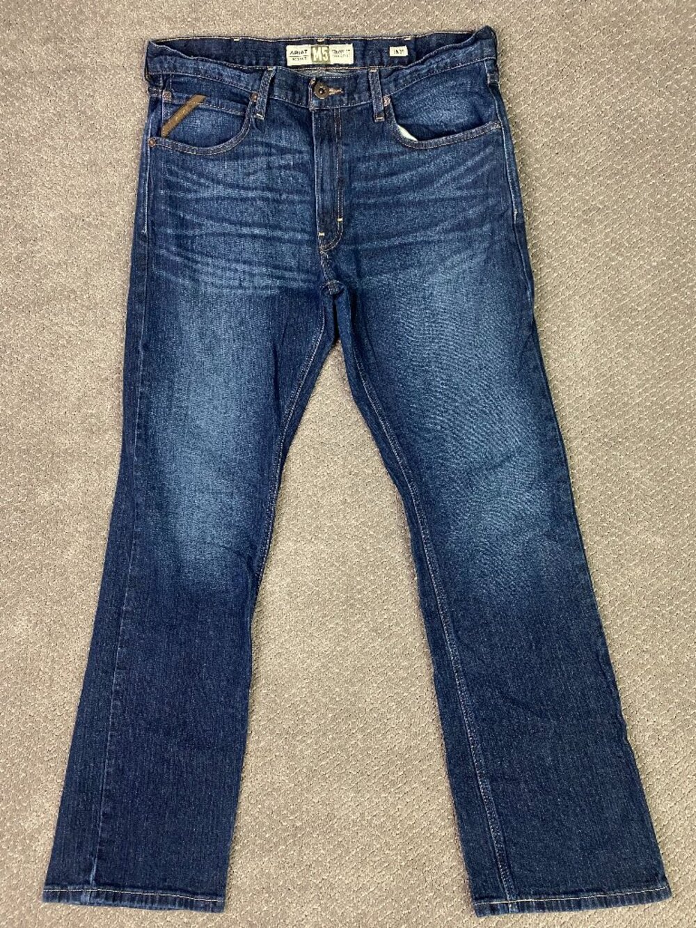 Ariat Legacy M5 Straight Leg Jeans Mens 36x34 Blue Denim Workwear Stretch